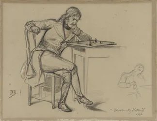 Homme jouant aux échecs