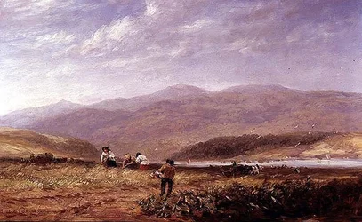Faneurs dans un paysage gallois