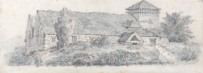 Llanfair Church, North Wales pour A Treatise on Landscape Painting and Effect in Water Colours (Traité sur la peinture de paysage et les effets de l