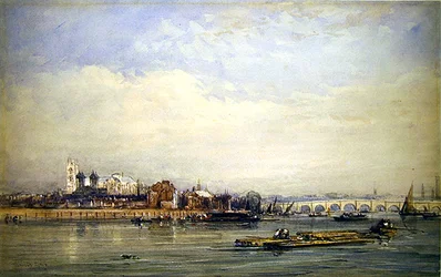 Westminster et la Tamise depuis la rive de Battersea