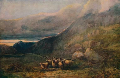 Route de montagne avec sommeil, c1838