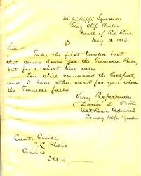 Lettre de David D. Porter, U. S. S. Benton, embouchure de la rivière Rouge, à Seth Ledyard Phelps, Le Caire, Illinois, 12 mai 1863