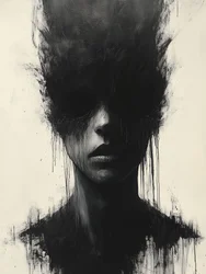 Portrait sombre et expressif