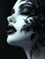 Beauté gothique : Feuilles noires