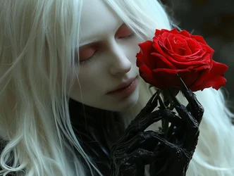 Beauté gothique : Rose rouge