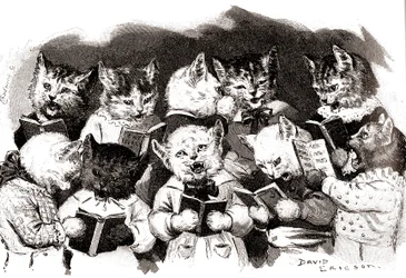 Chœur de chats, début du 20e siècle (illustration)