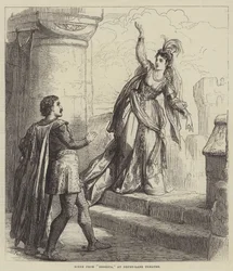 Scène de Rebecca, au théâtre Drury-Lane