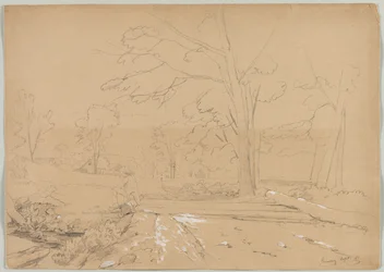 Paysage avec homme pêchant, Conway, New Hampshire, 1851