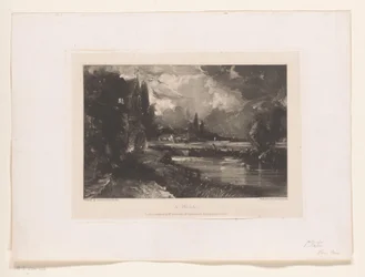 Paysage avec un moulin à eau