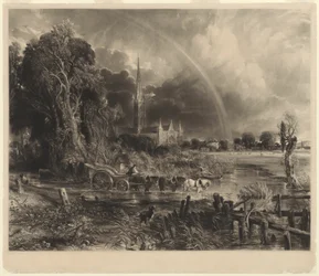Cathédrale de Salisbury depuis les prés: l