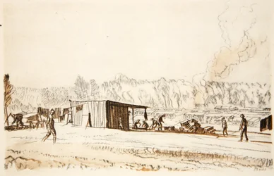 Une cuisine sur le terrain, illustration de 