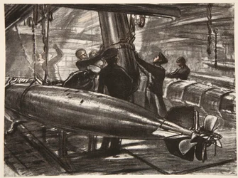 Dans le compartiment torpille submergé d