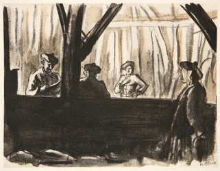 Soldats écossais dans une grange française, illustration de 