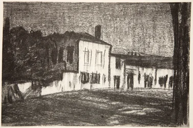 Cantonnements de soldats, clair de lune, illustration de 