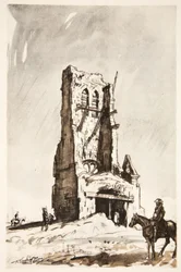La tour en ruine de Becordel Becourt, illustration de 
