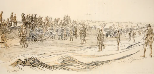 Surveillance des prisonniers allemands, illustration de 