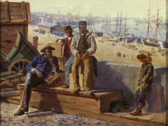 Garçons noirs sur le quai, v. 1865