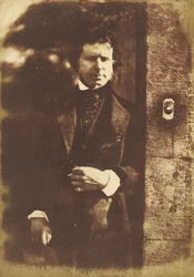 David Octavius Hill à la porte de Rock House, Édimbourg, 1843-1847 (photo)