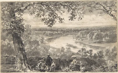 Vue de la Tamise avec figures au premier plan