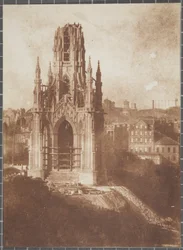 Monument Scott, Édimbourg, pendant la construction, 1840-44