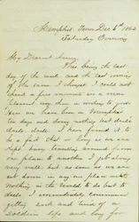 Lettre de D. P. Grier, Memphis, Tenn., à Anna McKinney, 6 décembre 1862