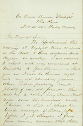 Lettre de D. P. Grier, à bord du Steamer Starlight, Ohio River, à Anna McKinney, 21 novembre 1862