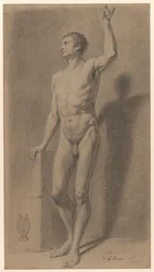 Nu masculin debout; étude académique