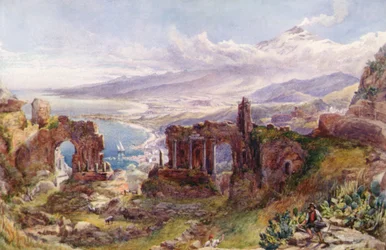 Vue de Taormina et du mont Etna, Sicile