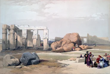 Fragments des grands colosses, au Memnonium, 19ème siècle
