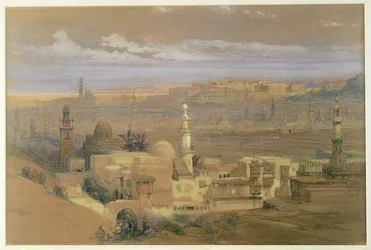 Vue du Caire (aquarelle et gouache)