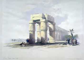 À Louxor, Thèbes, Haute-Égypte" : lithographie d