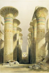 Avenue centrale de la Grande Salle des Colonnes, Karnak, tiré d