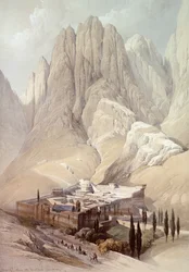 Couvent de Sainte-Catherine avec le mont Horeb, 19 février 1839, planche 118 du Volume III de 