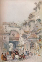 Porte de la Vivarrambla, Grenade, années 1830, 1930