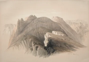 Gebil Hor. Mont Hor, depuis les falaises entourant Petra, 1839