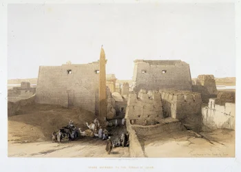 Grande entrée du Temple de Louxor dans « La Terre Sainte », Londres 1849