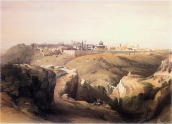 En Terre Sainte : Jérusalem, depuis la route de Béthanie (gravure)