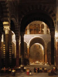 Intérieur de la cathédrale de Pise) par David Roberts, RA