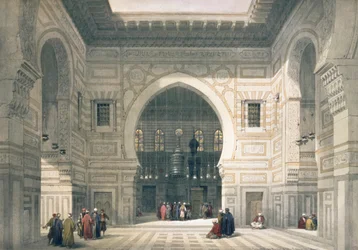 Intérieur de la Mosquée du Sultan Hassan, Le Caire, Égypte, 19ème siècle