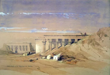 Vue latérale du temple appelé Typhonaeum à Dendera, Égypte, 19ème siècle