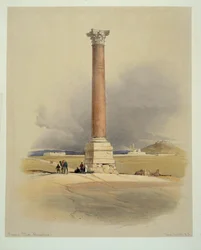 Colonne de Pompée à Alexandrie (aquarelle)
