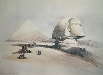 Sphinx à Gizeh. Lithographie