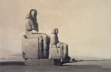 Statues à Thèbes, Égypte, c1845