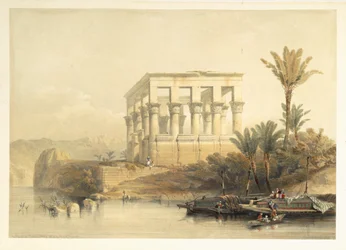Le temple hypèthre de Philae, appelé le lit du pharaon, planche 65 du volume II de « L