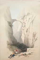 Arc de triomphe traversant le ravin menant à Petra, 1839
