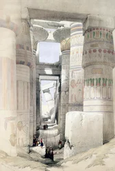 Vue à travers la salle des colonnes, Karnak, Égypte, vers 1845
