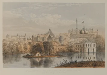 Vue du Grand Iman Barra et du Roome Durwaza, Lucknow (litho)