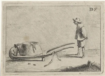 Homme avec une brouette