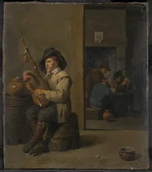 Joueur de cornemuse dans une auberge