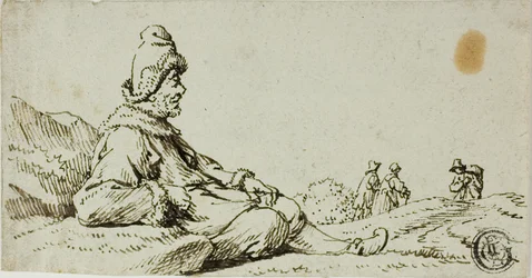 Homme se reposant dans un paysage